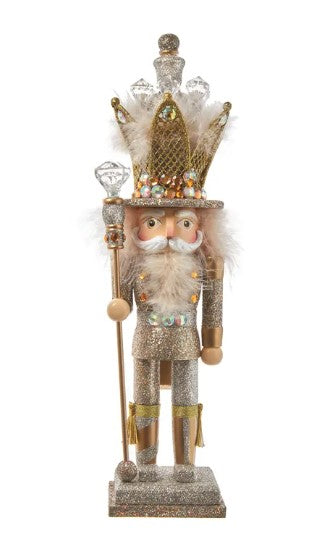 16" Hollywood Nutcrackers - Platinum and Gold Glittered