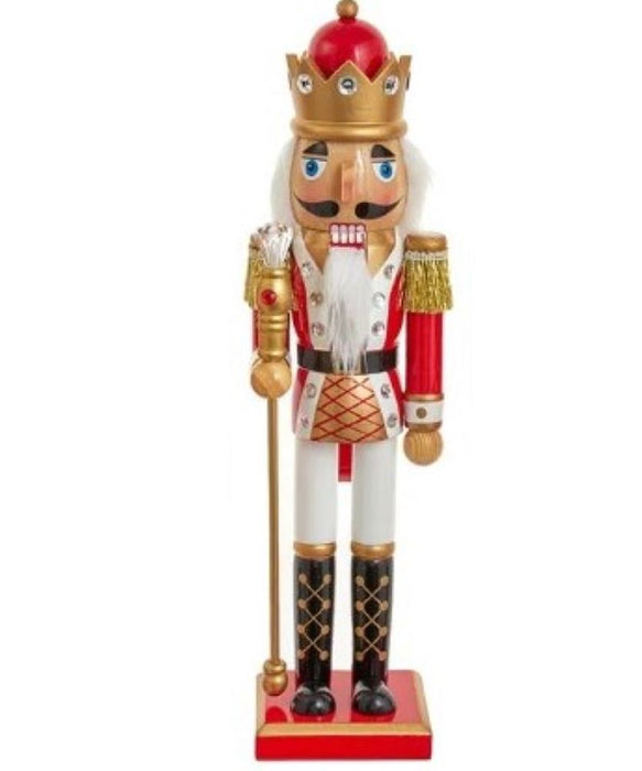 15" Nutcracker - Rd/Wht Soldier/King