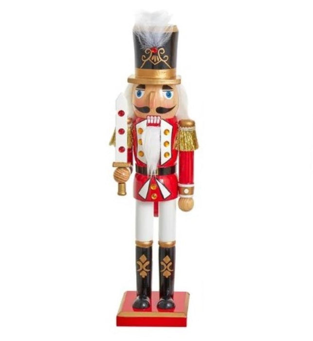 15" Nutcracker - Rd/Wht Soldier/King