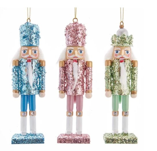 6" Pink, Blue, and Green Nutcracker Ornaments