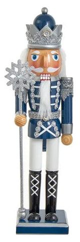 15" Dark Blue and Silver Nutcrackers