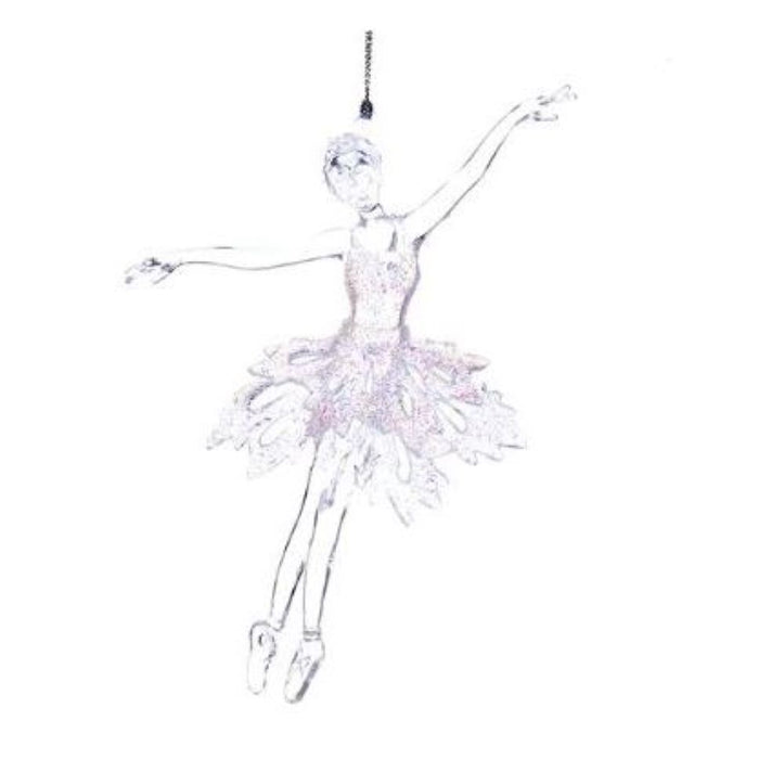 Pink and White Ballet Girl Acrylic Ornament