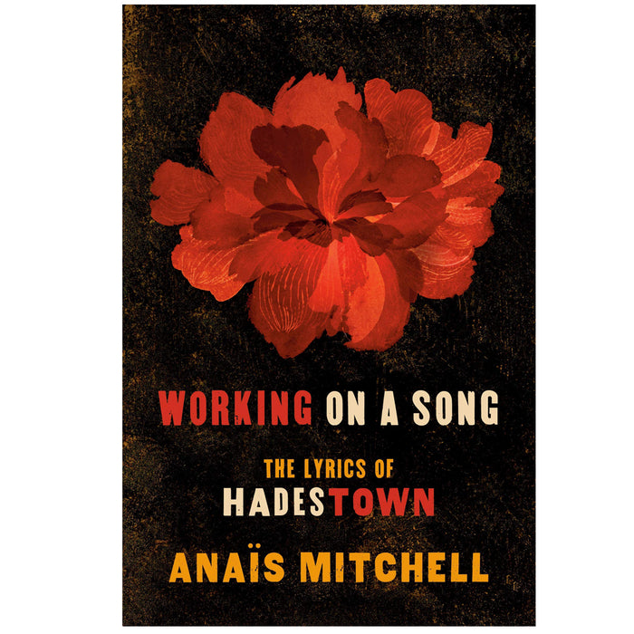 The book cover "Working on a Song" showing a large red flower in front of an orange and black background