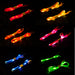 Red, Yellow, Orange, Pink, Blue, and Green LED Shoelace sets shown together